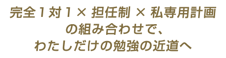 完全１対１×担任制×私専用計画の組み合わせで、わたしだけの勉強の近道へ